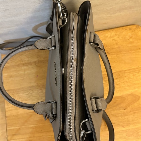 Michael Kors Gray Satchel with Sleek Design and Metallic Accents - Picture 3 of 16